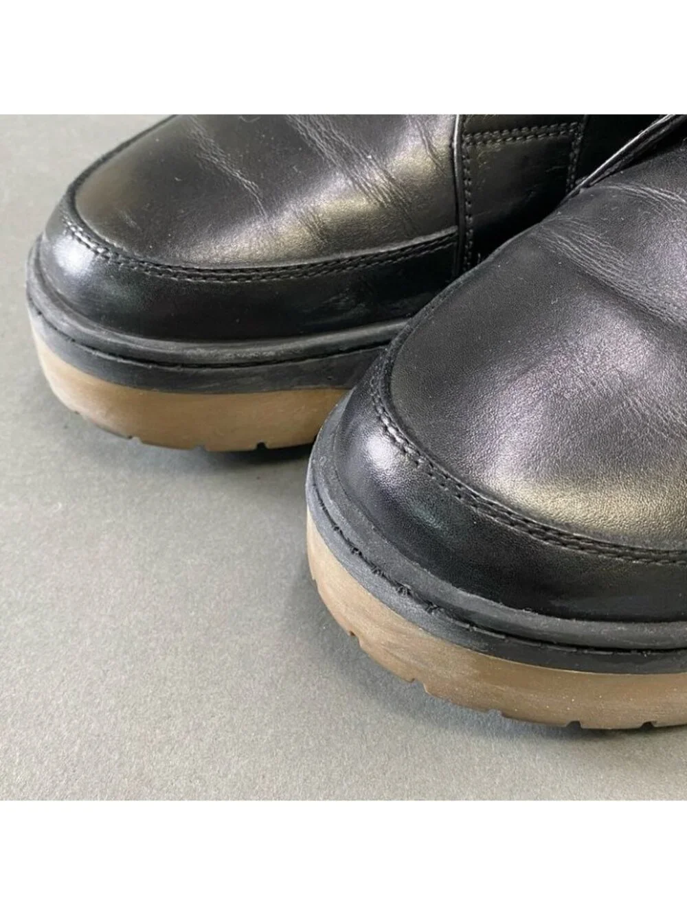 Louis Vuitton LV Logo Lace Up Boots Shoes 7 Black Leather - Picture 5 of 12